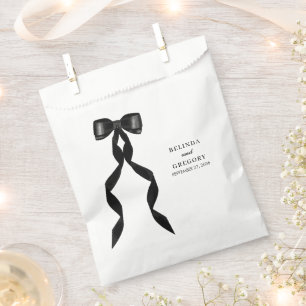Bolsa De Papel Cinta de vaca negra formal matrimonio elegante