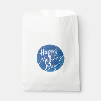 Bolsa De Papel Círculo acuarela azul simple guión del Día de la M
