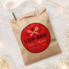 Bolsa De Papel Círculo Rojo Yo hago el Partido de Compromiso BBQ