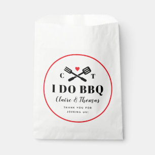 Bolsa De Papel Círculo Rojo Yo hago el Partido de Compromiso BBQ