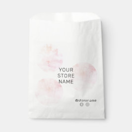 Bolsa De Papel Círculos de acuarela rosada en medios sociales Bou