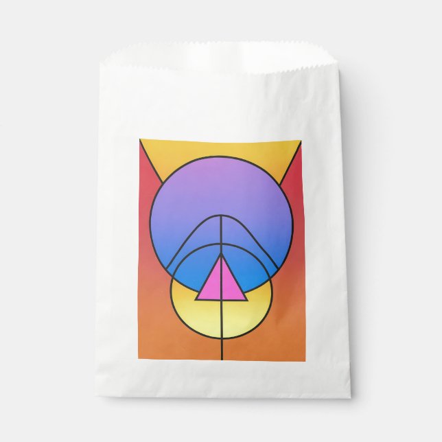Bolsa De Papel Círculos geométricos abstractos Línea Colorida  (Anverso)