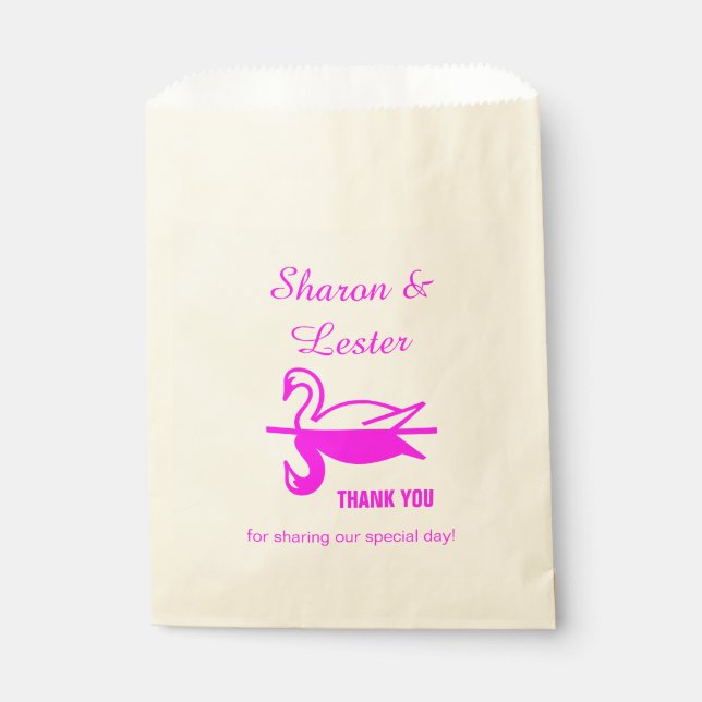 Bolsa De Papel Cisnes de Fuschia (Anverso)