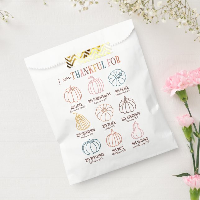 Bolsa De Papel Cita cristiana de Acción de Gracias (Sellado)