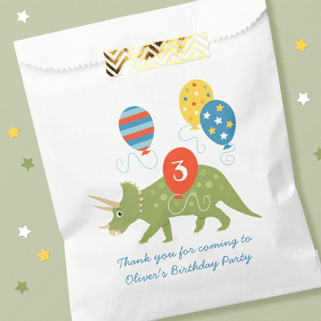 Bolsa De Papel Cita Cumpleaños Dinosaur Triceratops Nombre Person (Subido por el creador)