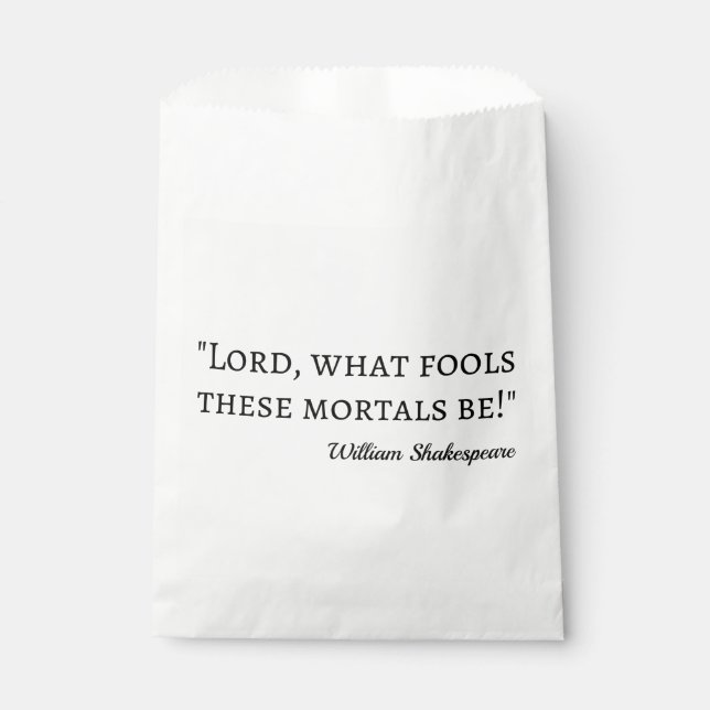Bolsa De Papel Cita de Shakespeare - Mortales tontos I (Anverso)