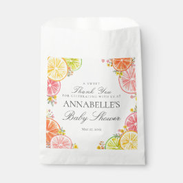 Bolsa De Papel Citrus Floral Little Cutie postre Baby Shower