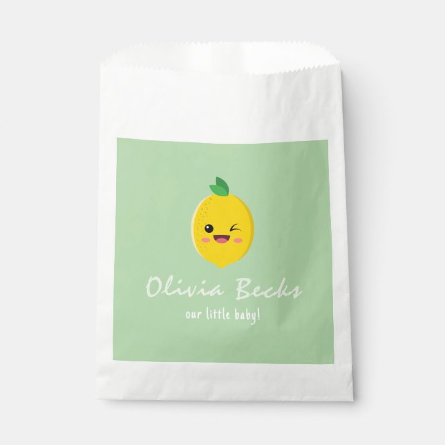 Bolsa De Papel Citrus Lemon Baby Shower (Anverso)