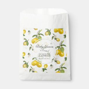 Bolsa De Papel Citrus Lemon Flower Foliage Watercolor Baby Shower