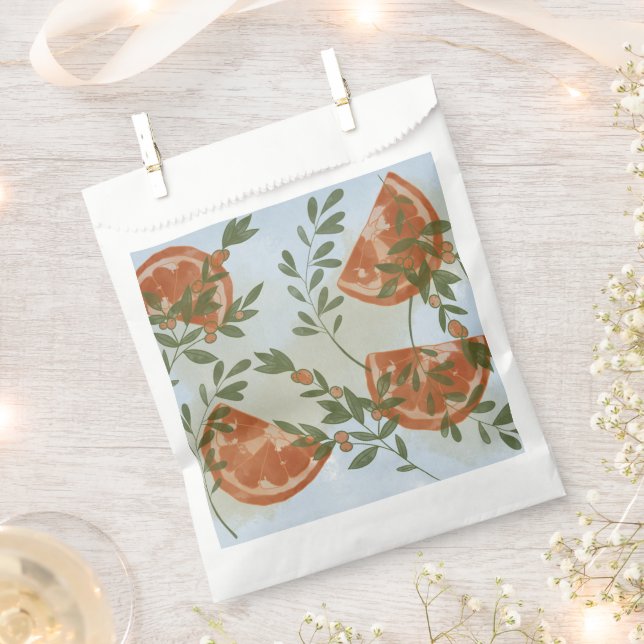 Bolsa De Papel Citrus naranja y vegetación (Cortado)