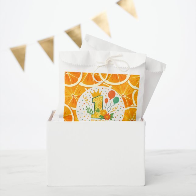 Bolsa De Papel Citrus Slice 1º cumpleaños (Fiesta)