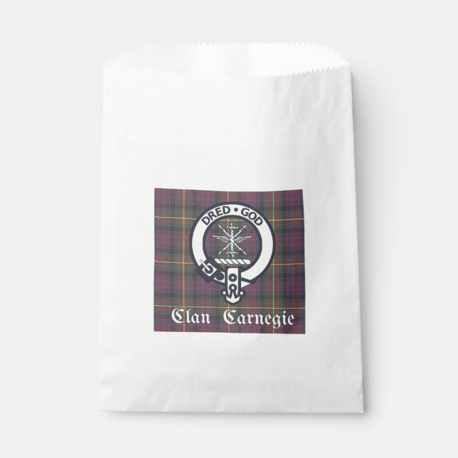 Bolsa De Papel Clan Carnegie Escudo Tartan (Anverso)