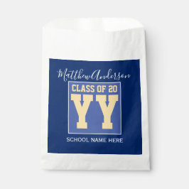 Bolsa De Papel Clase de 2024 Elegante Graduación Real Azul y Oro