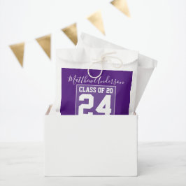 Bolsa De Papel Clase de 2024 Modern Royal Purple Graduation Party