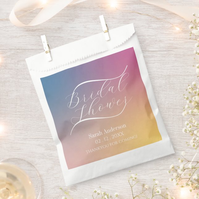 Bolsa De Papel Clase de gradiente púrpura de escritura a mano par (Cortado)