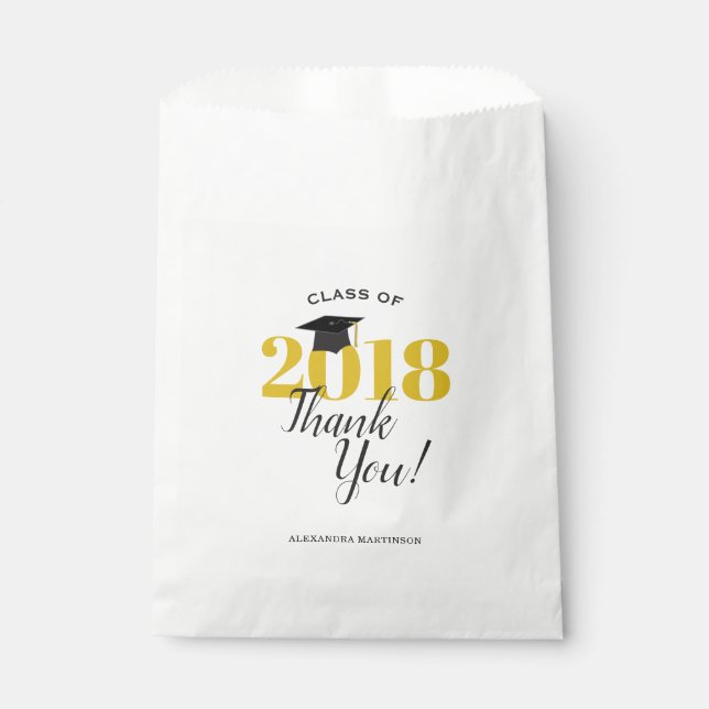 Bolsa De Papel Clase de Graduación 2018 Gracias (Anverso)