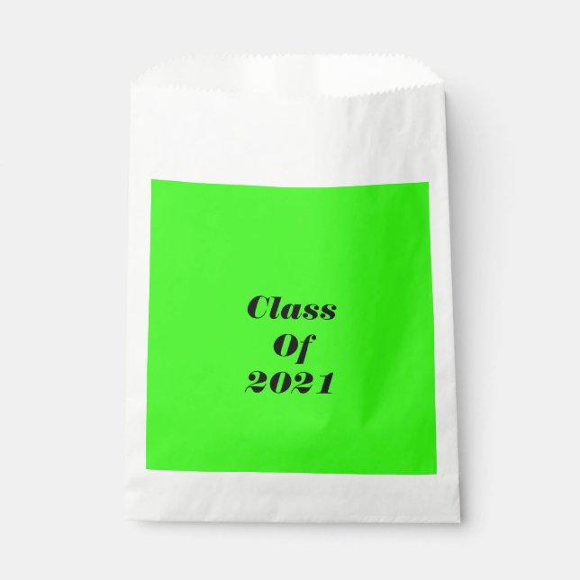 Bolsa De Papel Clase Del Partido De Graduación Verde Neon 2021 Pe (Anverso)