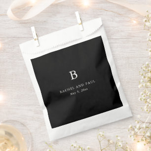 Bolsa De Papel Clásico Atemporal Formal Monograma Boda