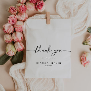 Bolsa De Papel Clásico blanco negro Gracias Boda