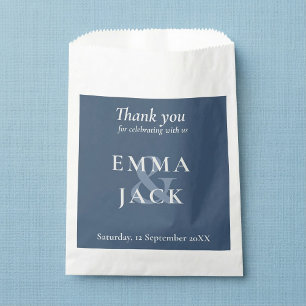 Bolsa De Papel Clásico Blue Elegant Serif Font ampersand moderno