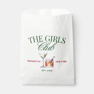 Bolsa De Papel Clásico Club de Cócteles Verde y Chica Rojo