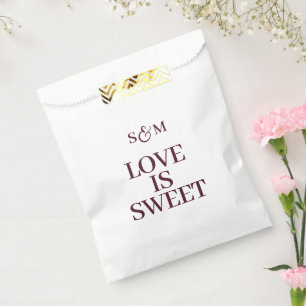 Bolsa De Papel Clásico Monograma El Amor es Dulce Boda