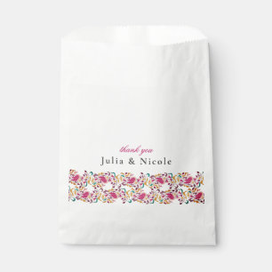 Bolsa De Papel Clásico Rosa Verde Amarillo Floral Cisne Pájaro Bo