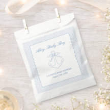 Clásico Simple Ahoy Baby Boy Ducha Náutica