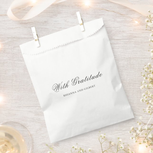 Bolsa De Papel Classic Black and White Timeless Wedding (Cortado)