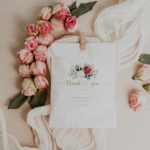 Bolsa De Papel Classic Gold Floral Gracias Boda