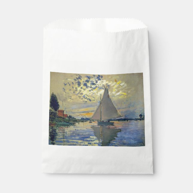 Bolsa De Papel Claude Monet - Barco de vela en Le Petit-Gennevill (Anverso)