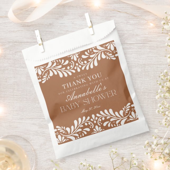 Bolsa De Papel Clay Talavera Tile Fiesta Baby Shower Dessert (Cortado)