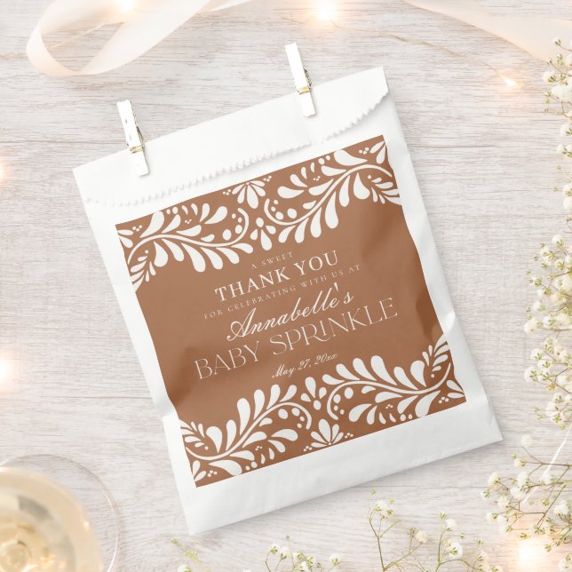 Bolsa De Papel Clay Talavera Tile Fiesta Bebé Sprinkle Dessert (Cortado)