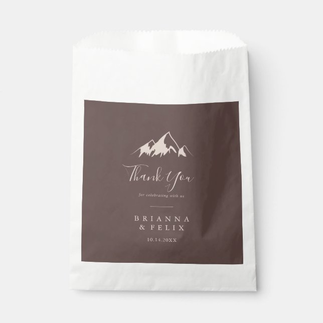 Bolsa De Papel Clear Mountain Country Gracias Boda (Anverso)