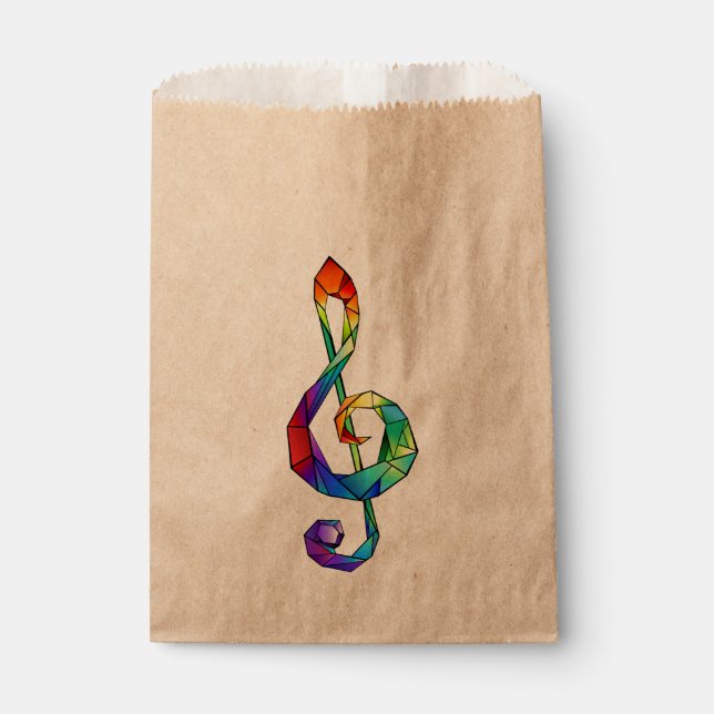 Bolsa De Papel Clef de clave musical arcoiris (Anverso)