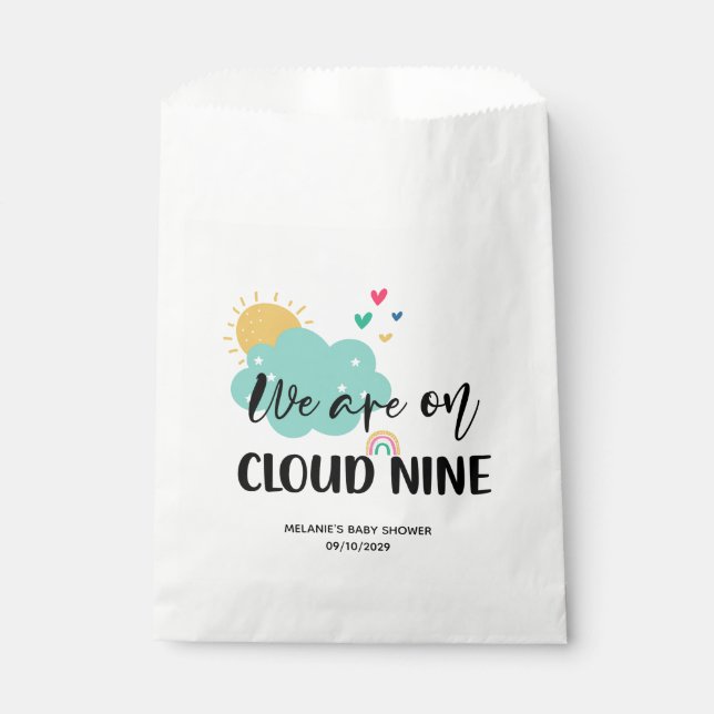 Bolsa De Papel Cloud Nine Baby Shower Favor Bags (Anverso)