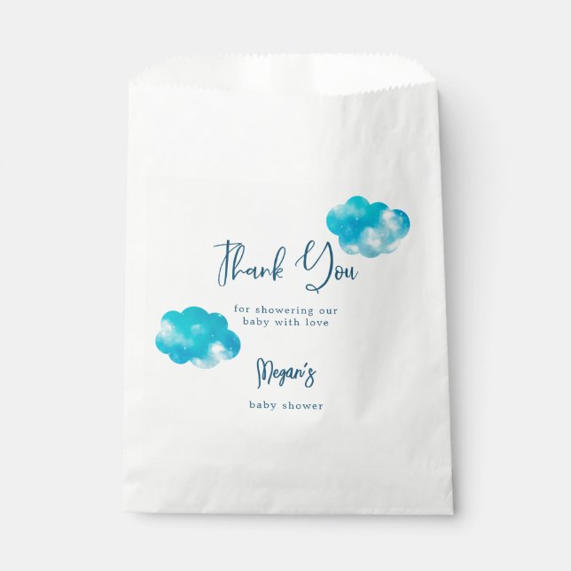 Bolsa De Papel Cloud Nine Theme Boy Baby Shower (Anverso)
