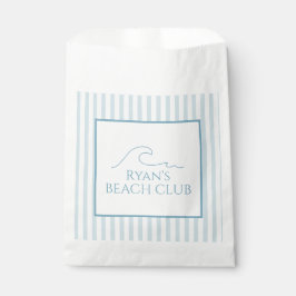 Bolsa De Papel Club de playa de franja blanca y azul Cabana Cumpl