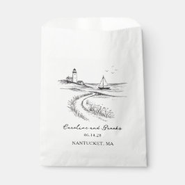 Bolsa De Papel Coastal Hand Drawn Black & White Wedding