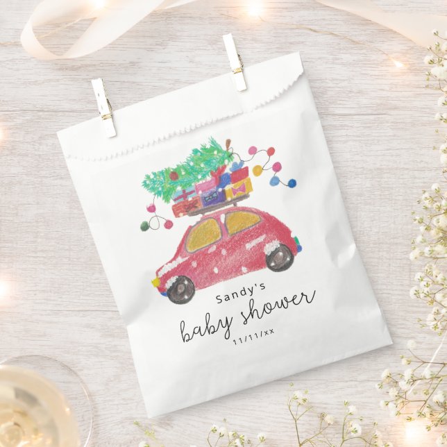 Bolsa De Papel Coche de Navidad - baby shower  (Cortado)