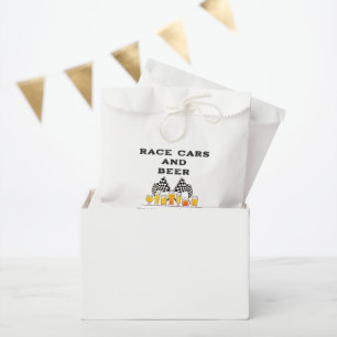 Bolsa De Papel Coches de Carreras y Cerveza Bandera de Cuadros Dí