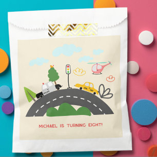 Bolsa De Papel Coches y vehículos en el cumpleaños del chico de l