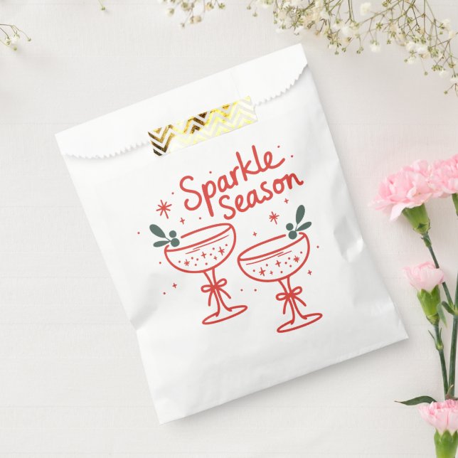 Bolsa De Papel Cócteles de Navidad Brillan la Temporada  (Sellado)