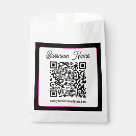 Bolsa De Papel Código QR con letra cursiva de guión