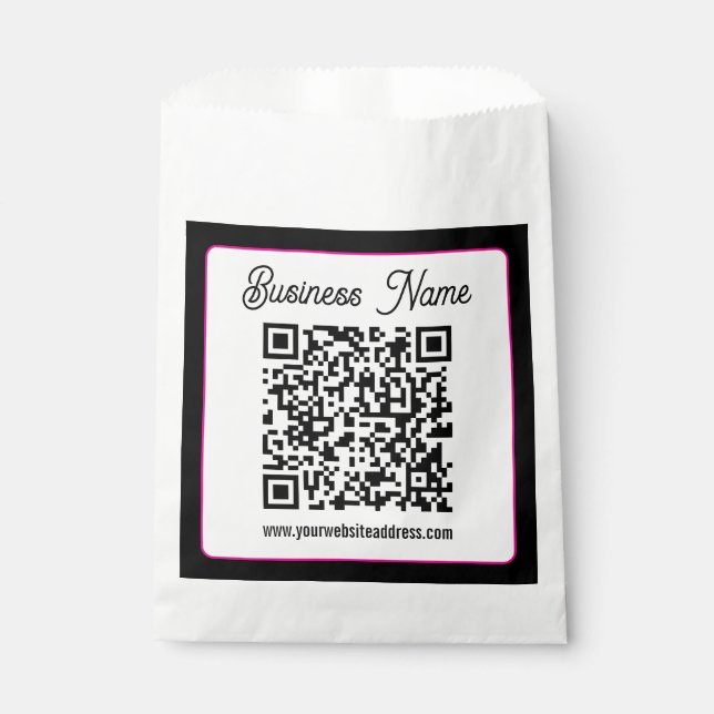 Bolsa De Papel Código QR con letra cursiva de guión (Anverso)