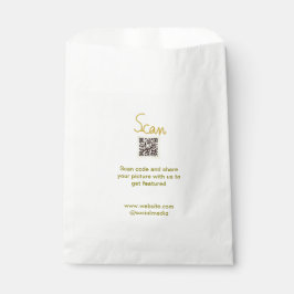 Bolsa De Papel Código QR de escaneo dorado letras elegantes simpl