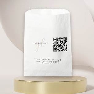 Bolsa De Papel Código QR de Logotipo de Negocio Simple para Marke