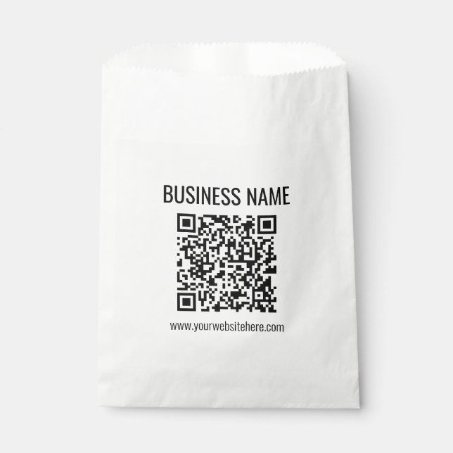 Bolsa De Papel Código QR de personalizable y nombre comercial (Anverso)