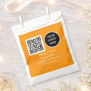 Bolsa De Papel Código QR de redes sociales Logo empresarial moder