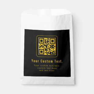 Bolsa De Papel Código QR editable y plantilla de texto Negro y